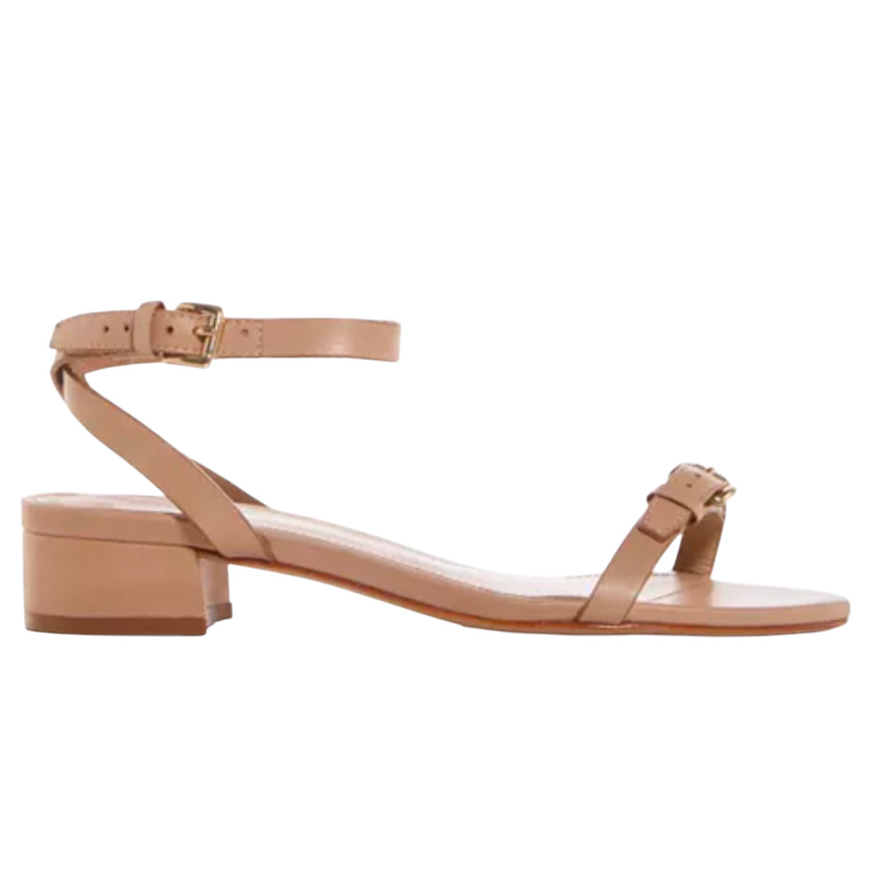 Schutz Aurora Nude Strappy Low Block Heel Sandals 9.5B NIB